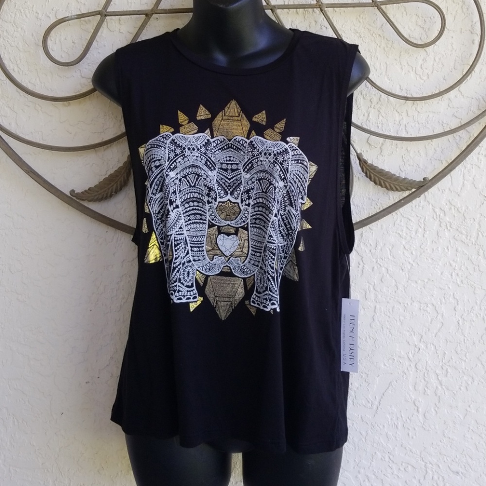 Women's Zen yoga elephant tribal T-shirt Work out